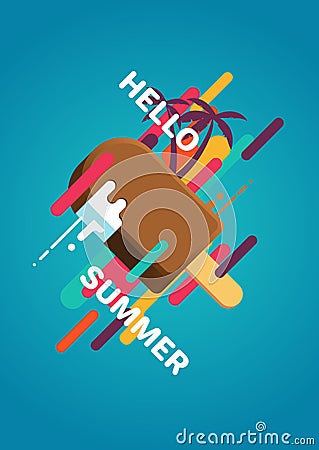 Hello summer poster Vector Illustration