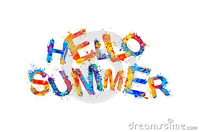 Hello summer. Splash paint vector Vector Illustration