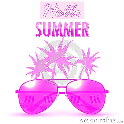 Hello Summer. Summer background/banner Vector Illustration