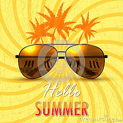 Hello Summer. Summer background/banner Vector Illustration