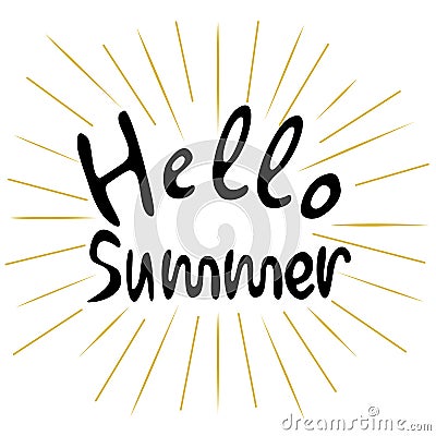 Hello summer on a white background. Vector Illustration