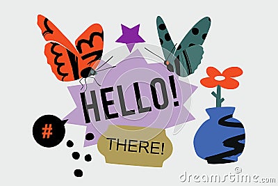 Hello There Banner Template Vector Illustration