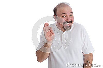 Hello there from a big guy Stock Photo