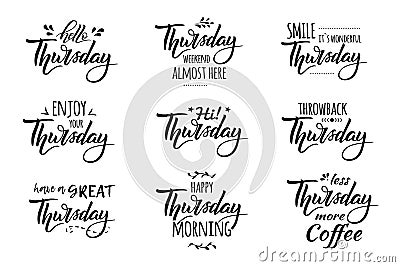 Hello thursday lettering Vector Illustration