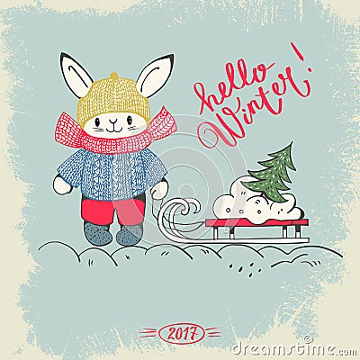 Hello winter! Vector Illustration