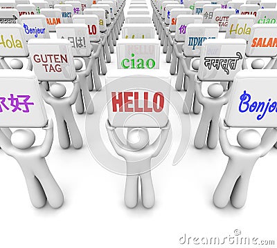 Hello Words Different Languages Greeting World Culture Diversity Stock Photo