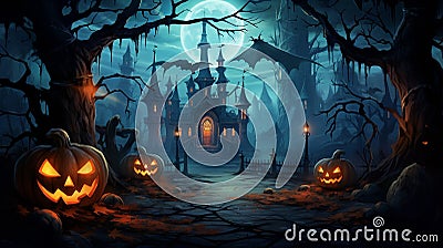 Helloween pumpkin with candles Stock Photo