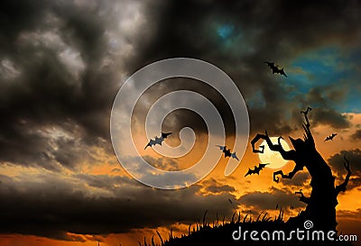 Helloween spooky background Cartoon Illustration