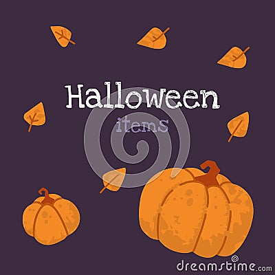 Helloween vector stock illustration with halloween stuff Vector Illustration