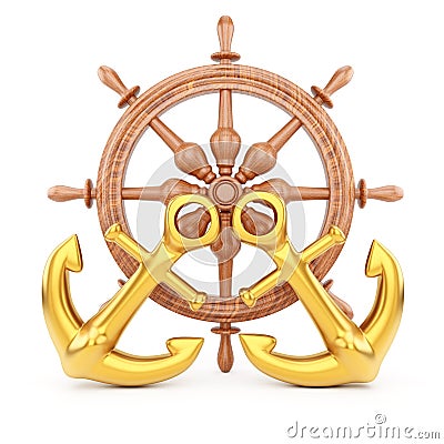 Helm and anchors Stock Photo