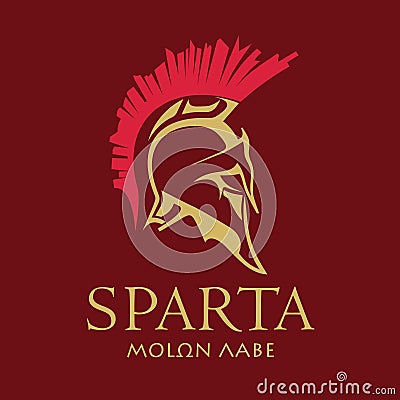 Helmet of the ancient Spartan warrior Vector Illustration