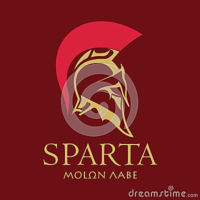 Helmet of the ancient Spartan warrior Vector Illustration