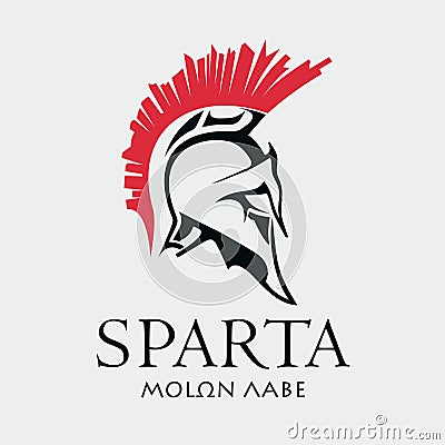 Helmet of the ancient Spartan warrior Vector Illustration