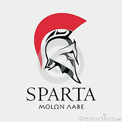 Helmet of the ancient Spartan warrior Vector Illustration