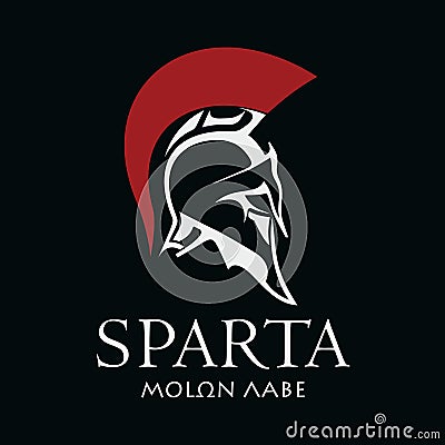 Helmet of the ancient Spartan warrior Vector Illustration