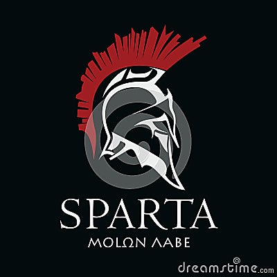 Helmet of the ancient Spartan warrior Vector Illustration