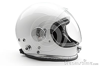 Helmet of an astronaut or a motorcyclist on a white background Stock Photo