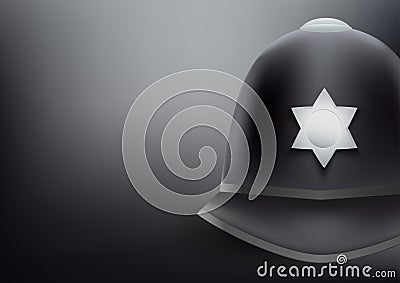 Helmet of British police vector background Vector Illustration