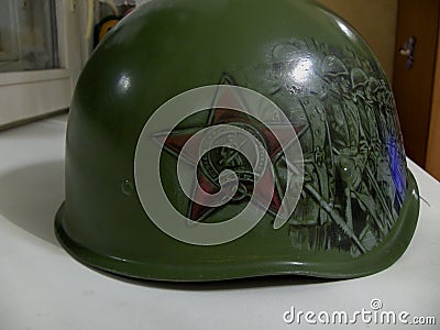 The helmet with the figure. Editorial Stock Photo