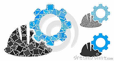 Helmet and gear Composition Icon of Bumpy Elements Stock Photo