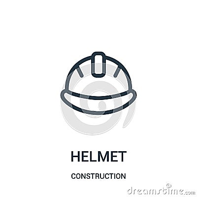 helmet icon vector from construction collection. Thin line helmet outline icon vector illustration Vector Illustration