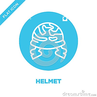 helmet icon vector from military collection. Thin line helmet outline icon vector illustration. Linear symbol for use on web and Vector Illustration