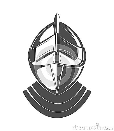 Helmet Logo, medieval knight antique vintage symbol Vector Illustration