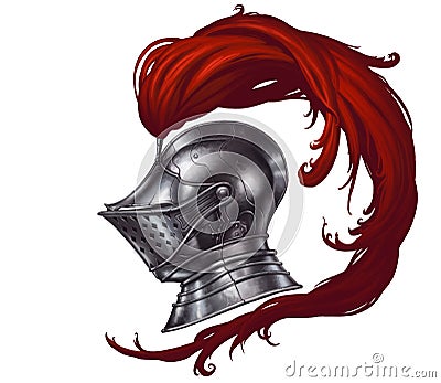 Helmet of the medieval knight. Stock Photo