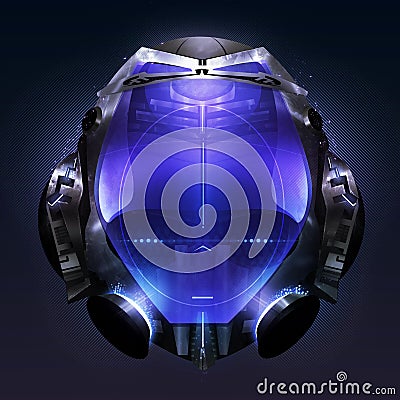 Futuristic cosmonaut helmet artwork. Stock Photo