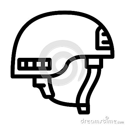 helmet soldier line icon vector illustration Cartoon Illustration