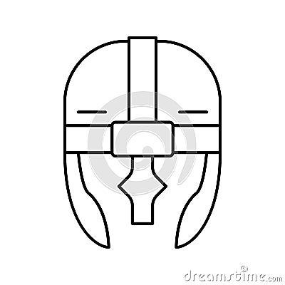 helmet viking soldier line icon vector illustration Vector Illustration