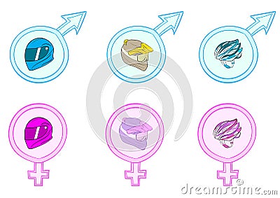 Helmets In Sexual Signs Vector Illustration | CartoonDealer.com #67100694