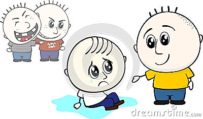 Help bullied little child Vector Illustration