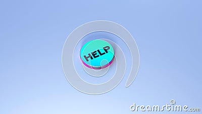 help button 3d render . Stock Photo
