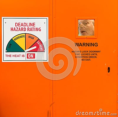 Help! Deadline Doorway Trapped Stock Photo