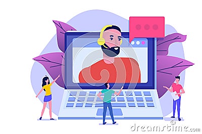 Help desk, Call center consultants avatar. Customer Care concept. Live chat operator. Vector Illustration