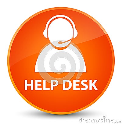Help desk (customer care icon) elegant orange round button Cartoon Illustration