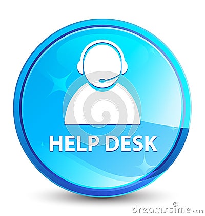 Help desk (customer care icon) splash natural blue round button Vector Illustration