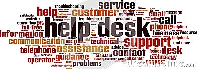 Help desk word cloud Vector Illustration