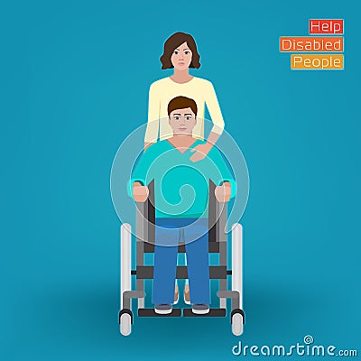 Help disabled people, vector illustration Vector Illustration