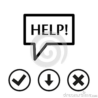 Help icon stock vector illustration flat design Vector Illustration