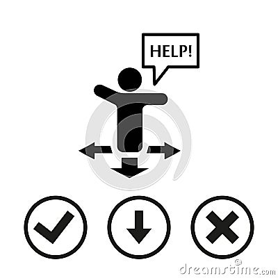 Help icon stock vector illustration flat design Vector Illustration