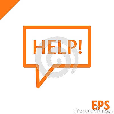 Help icon stock vector illustration flat design Vector Illustration