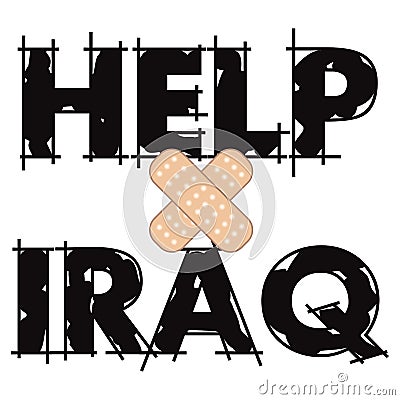 Help Iraq Text 4 Vector Illustration