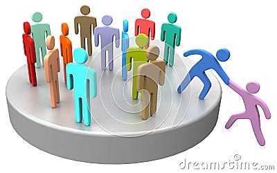 Help join up social business people Stock Photo