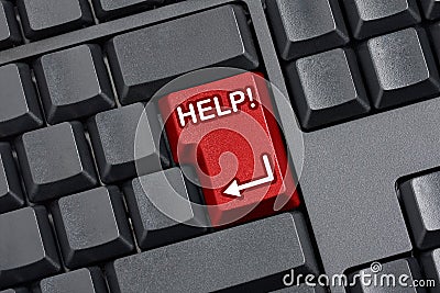 Help Key Empty Computer Keyboard Stock Photo