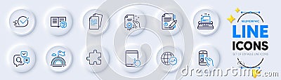 Help, Lgbt and Checkbox line icons for web app. Pictogram icon. Vector Vector Illustration