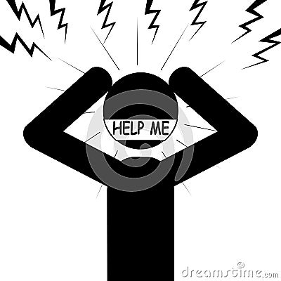 Help me Vector Illustration