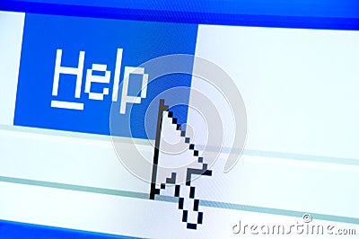 Help menu and cursor Stock Photo