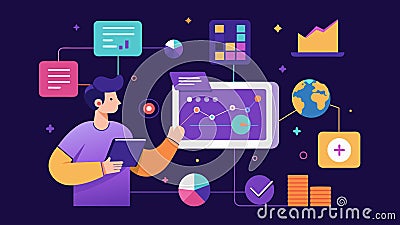 With the help of motion graphics and interactive effects the presenter creates a dynamic and visually stimulating Vector Illustration